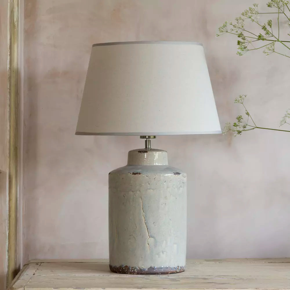 Ceramic Lamp Tilos With Cream Shade 63cm