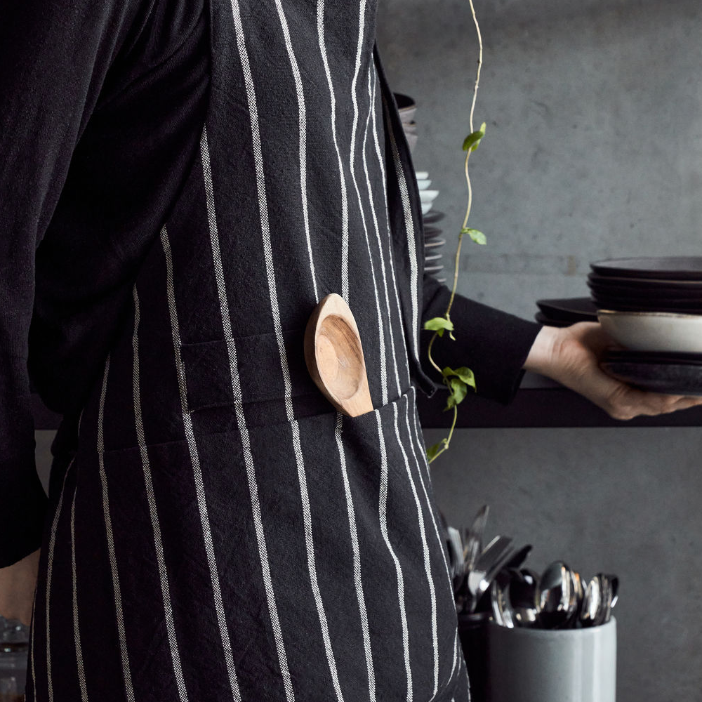 Chef's Black and White Stripe Apron