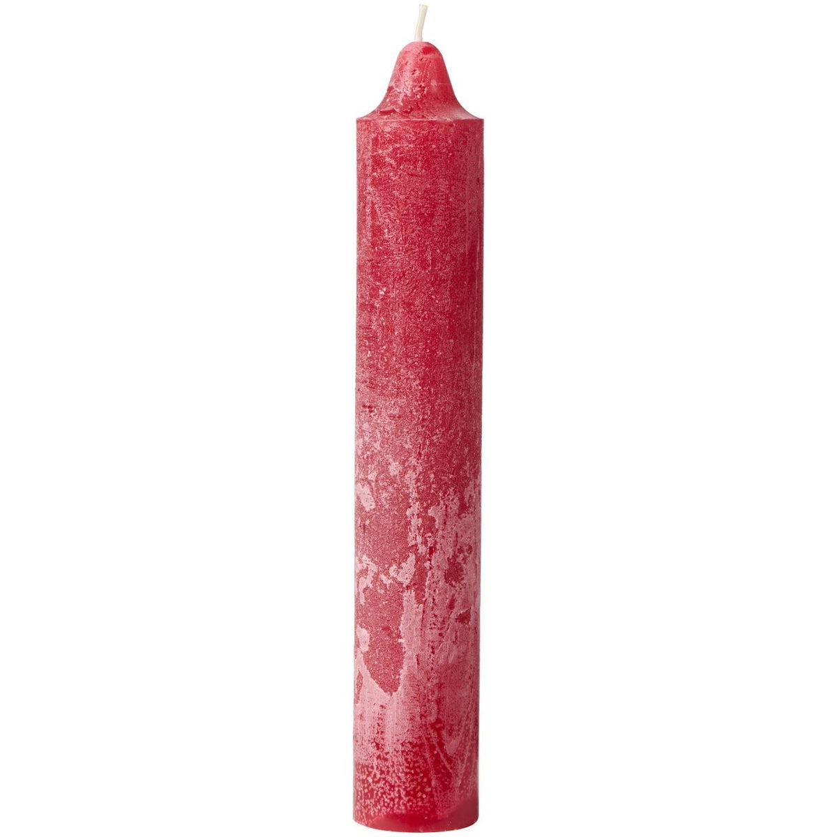 Chunky Rustic Nordic Red Candle 25cm