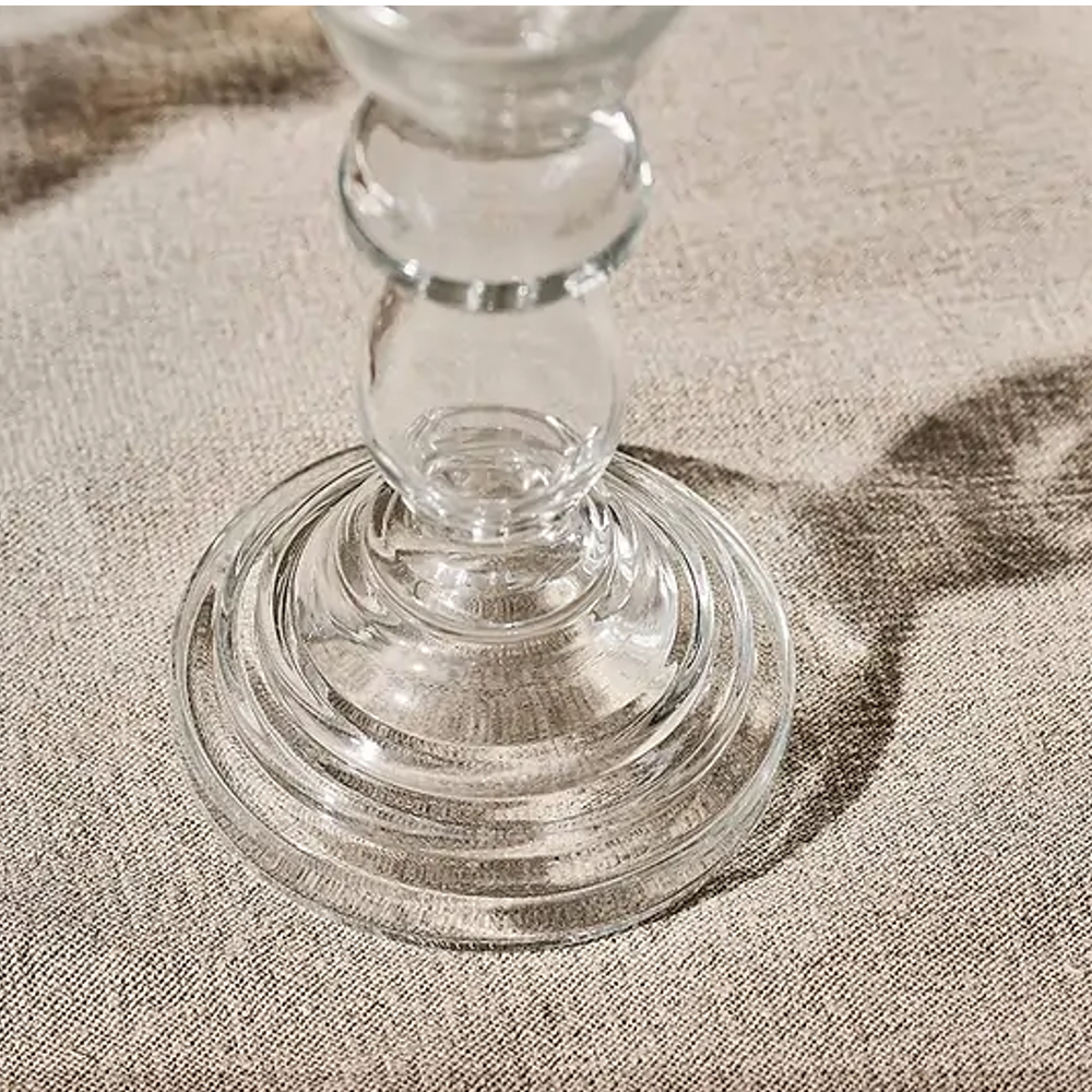 Classic Glass Candlestick - Clear 18cm