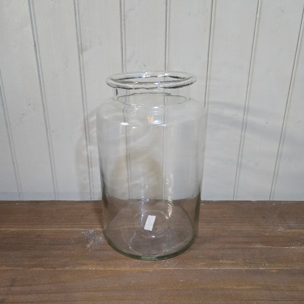 Clear Glass Vase 28cm-D