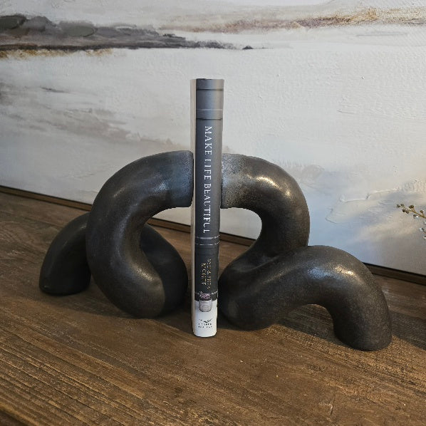 Contemporary Ceramic Swirl Bookends 17cm-B