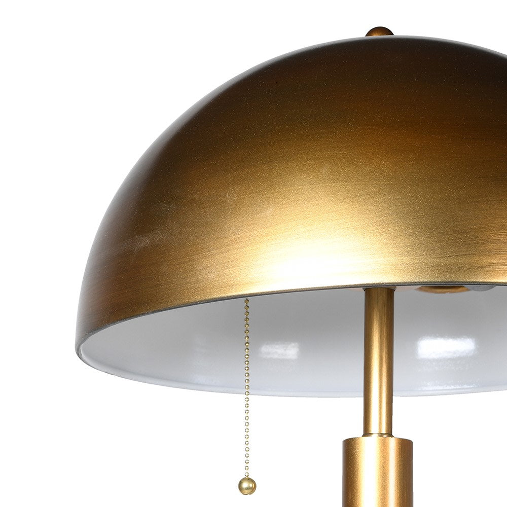 Contemporary Golden Dome and Marble Base Floor Lamp 160cm C