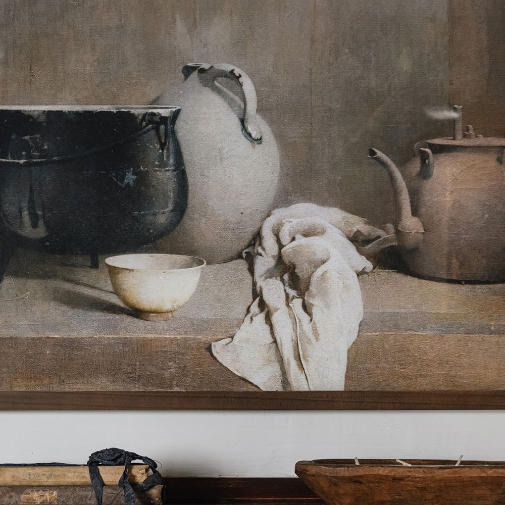 Country Kitchen Pot Framed Wall Art 70cm