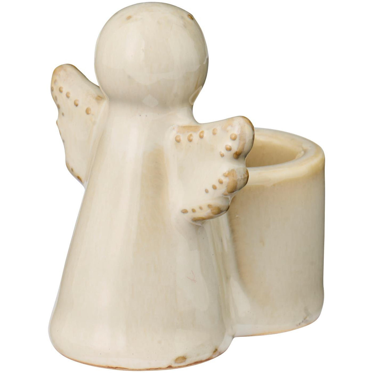 Cream Angel Ceramic Candle Holder for Dinner Candles 6cm | Annie Mo's