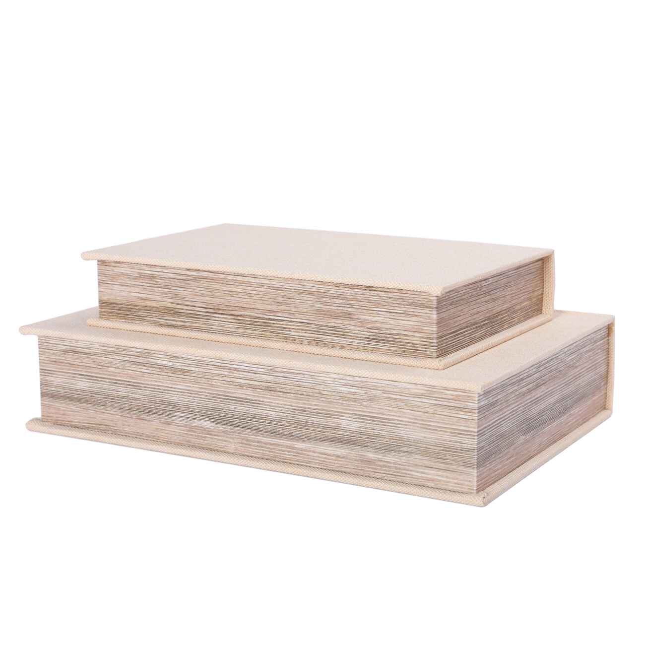 Cream Set of Two Book Boxes 33cm | Annie Mo's C