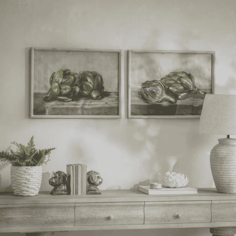 Croston Set of Two Artichoke Framed Prints 60cm Wide Each | Annie Mo's