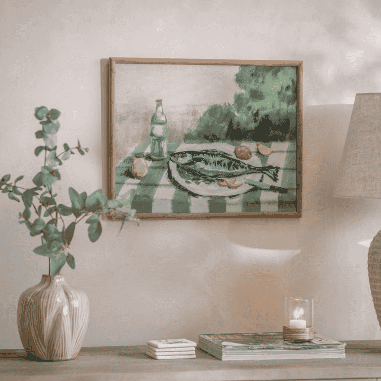 Croston Fish Supper Framed Print 50cm | Annie Mo's