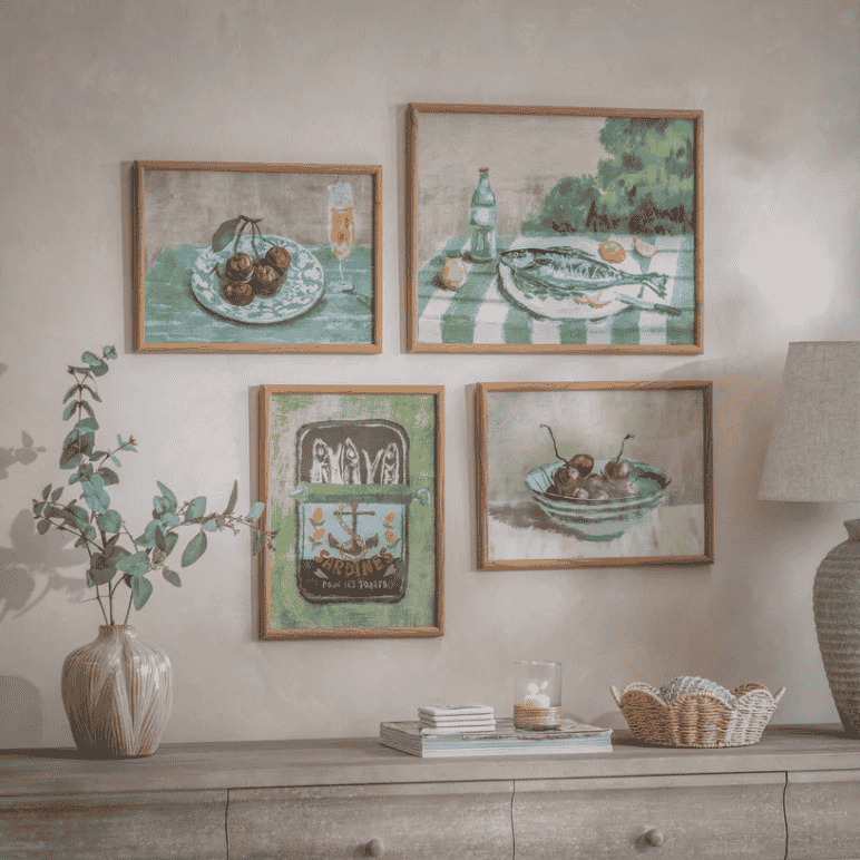 Croston Cherries and Champagne Framed Print 40cm Wide B | Annie Mo's