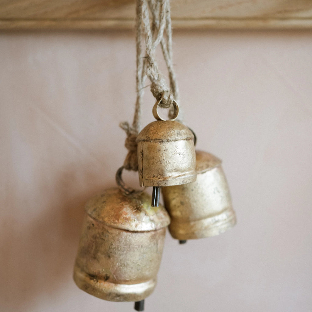 Brass Bells - Set of Three (in Cotton Bag) | Annie Mo's
