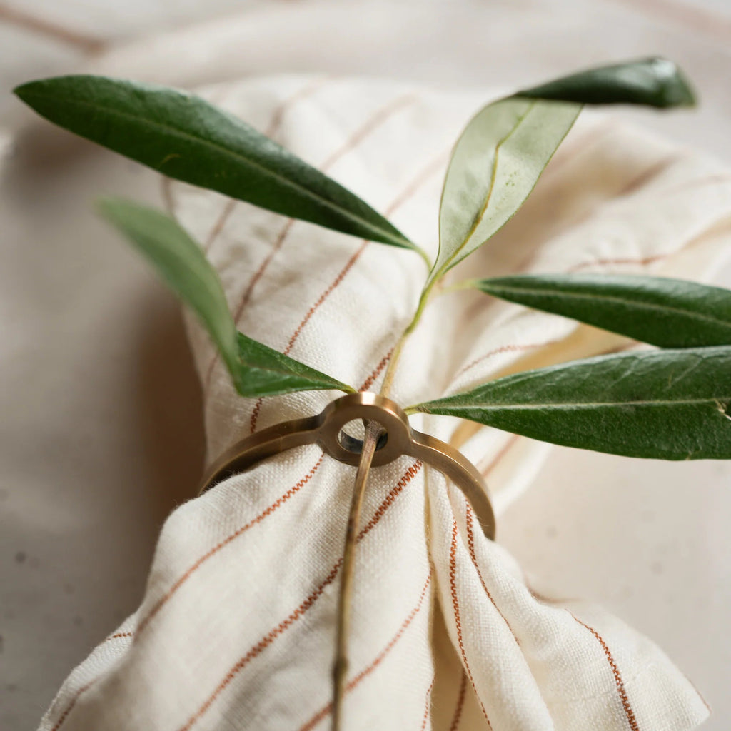 Set of Four Brass O Napkin Rings