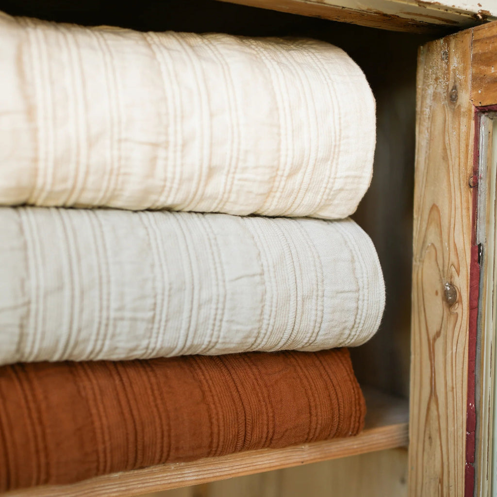 Somerset Stripe Matelasse Bedspread Buttermilk - 220x230cm