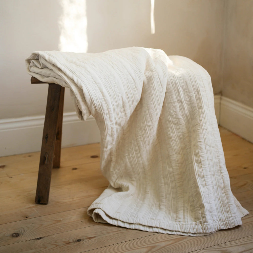Somerset Stripe Matelasse Bedspread Buttermilk - 220x230cm |