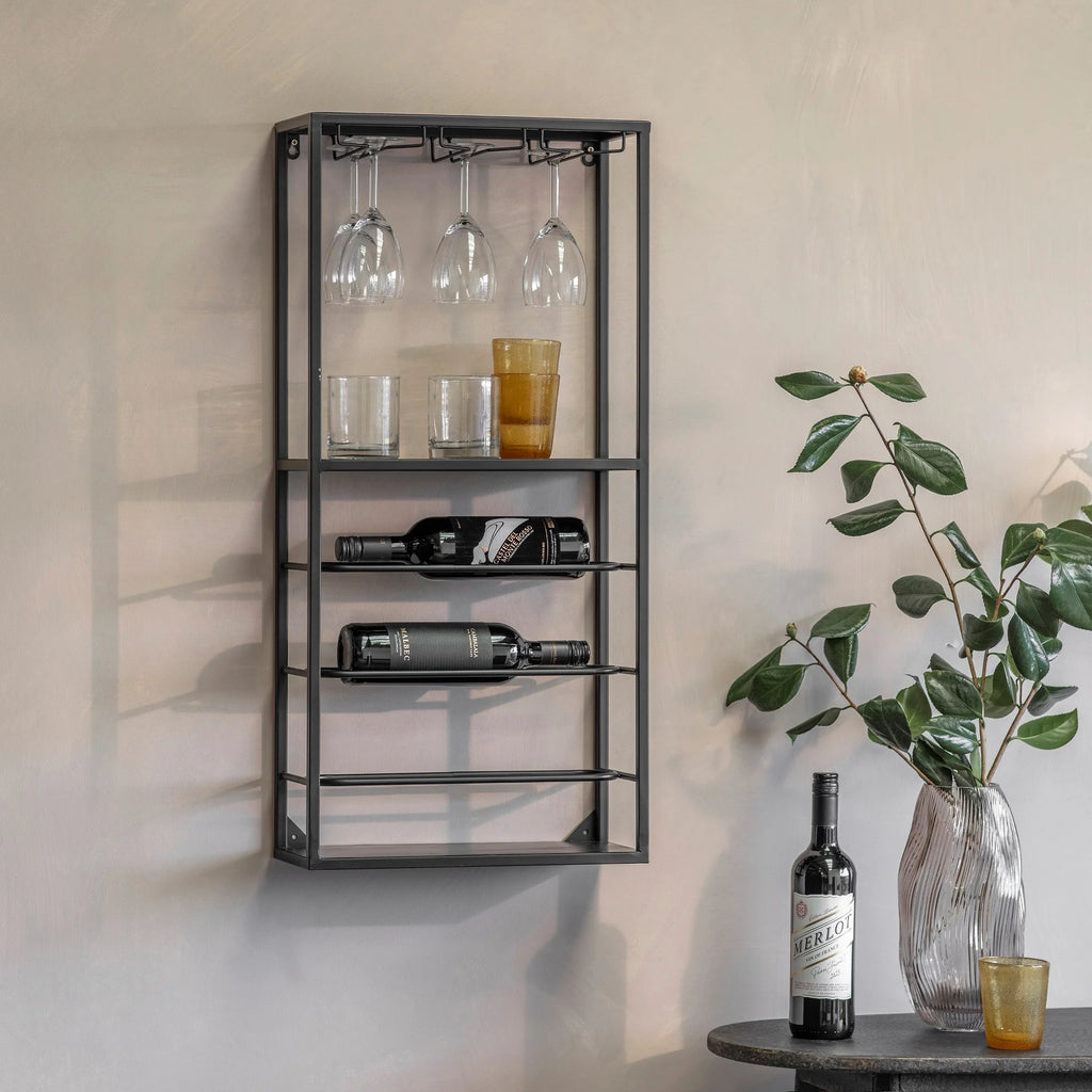 Hexham Wine and Glass Rack 40cm Wide | Annie Mo's