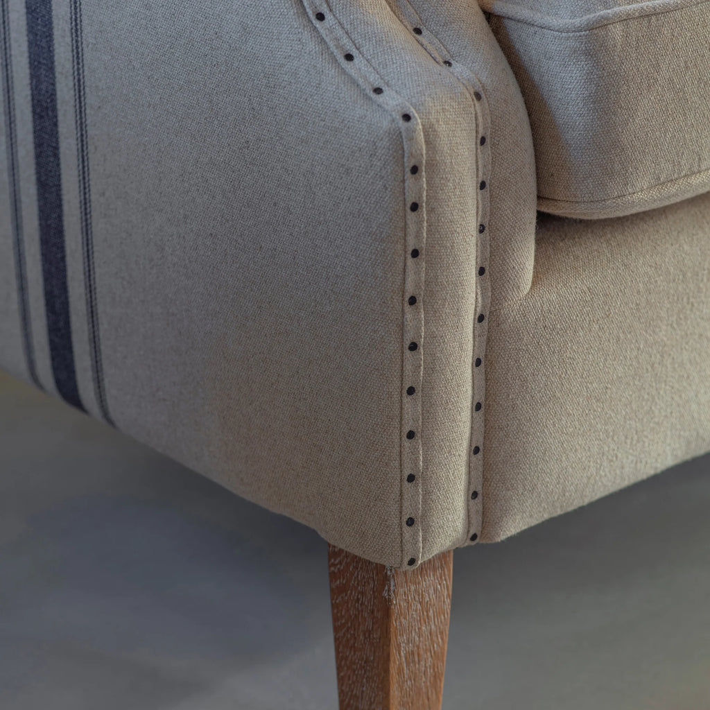 Monroe Blue Stripe Large Armchair