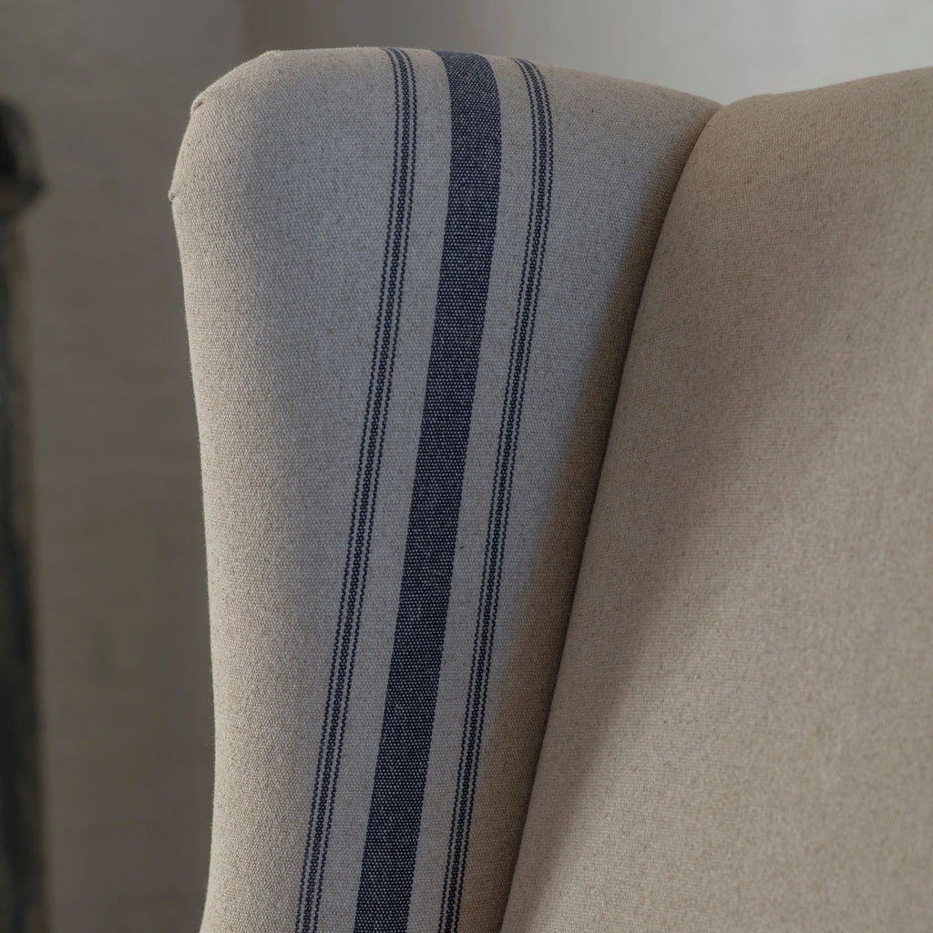 Monroe Blue Stripe Large Armchair