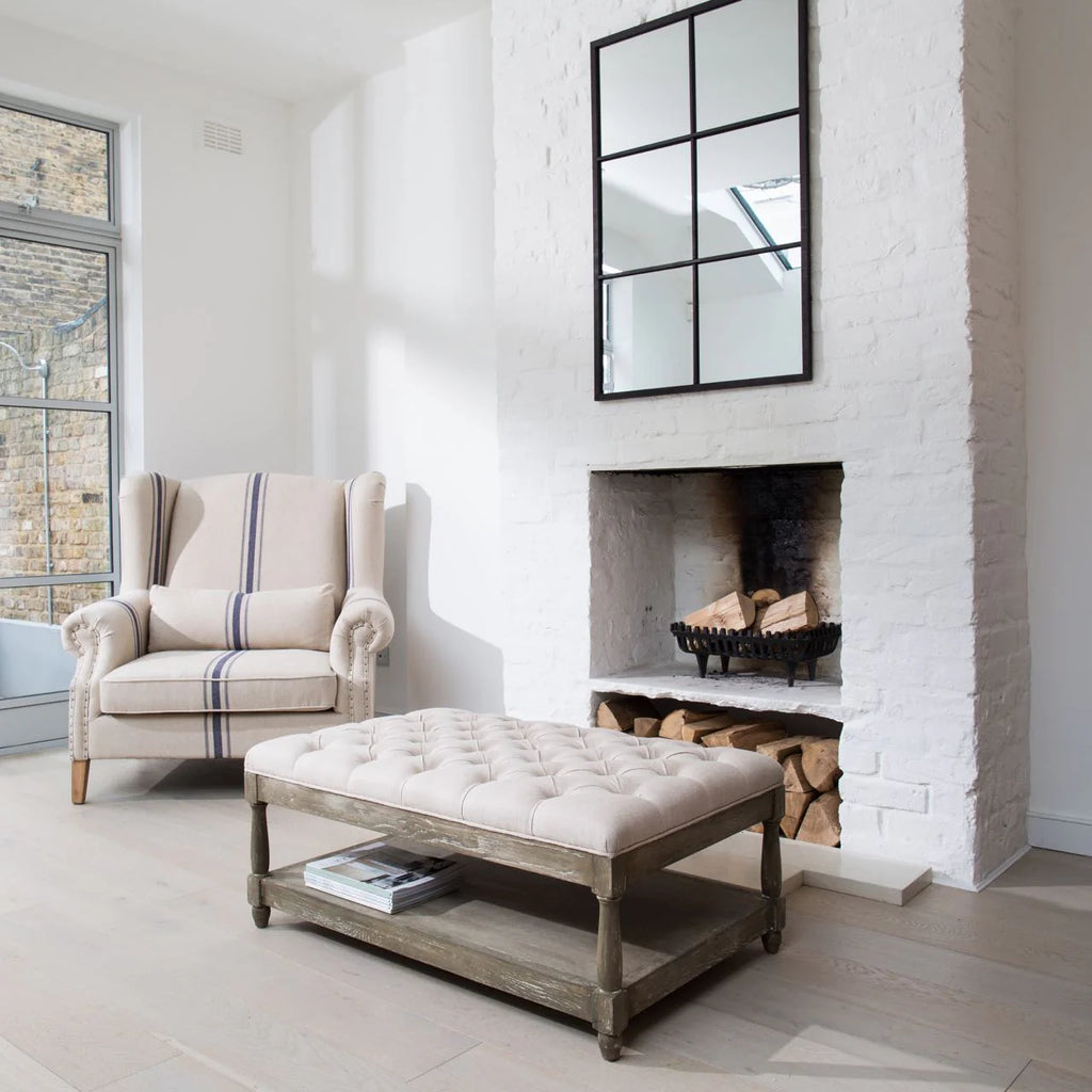 St James Buttoned Coffee Table 103cm | Annie Mo's