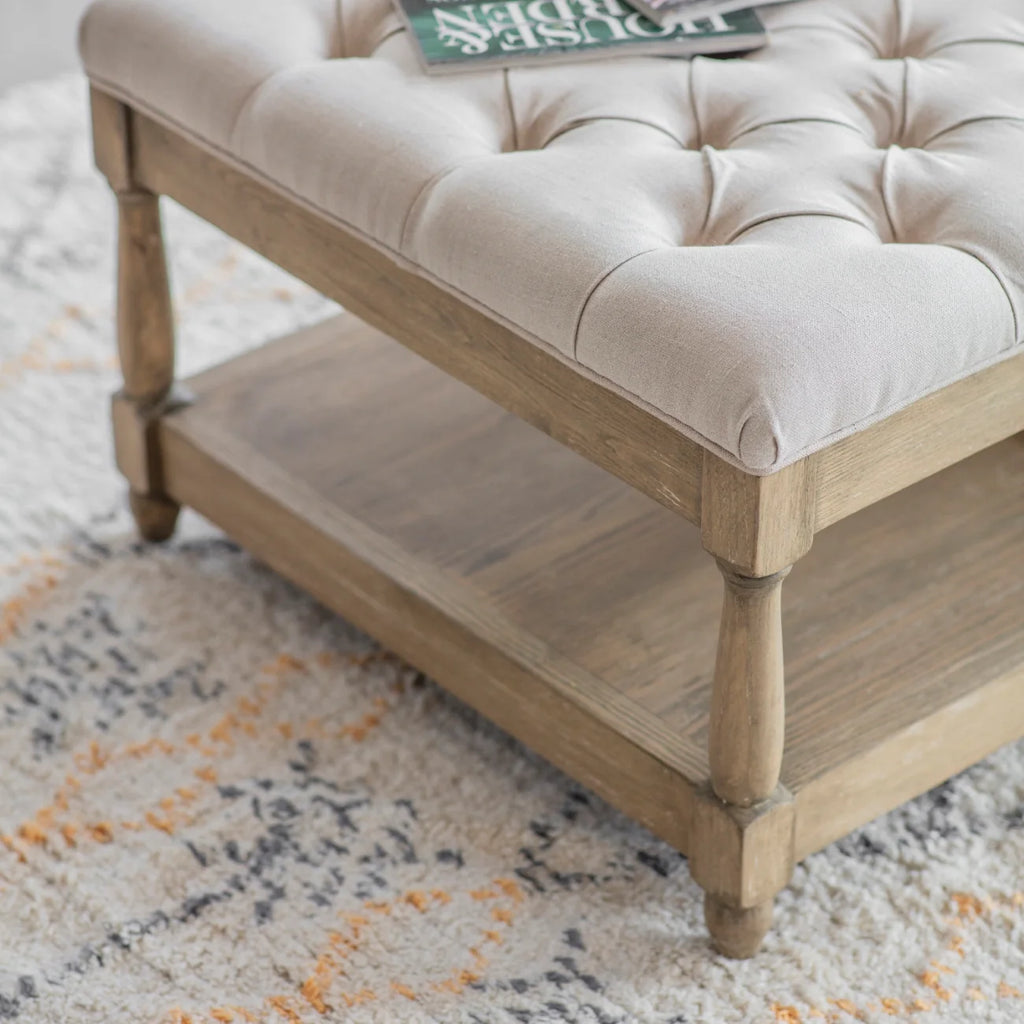 St James Buttoned Coffee Table 103cm