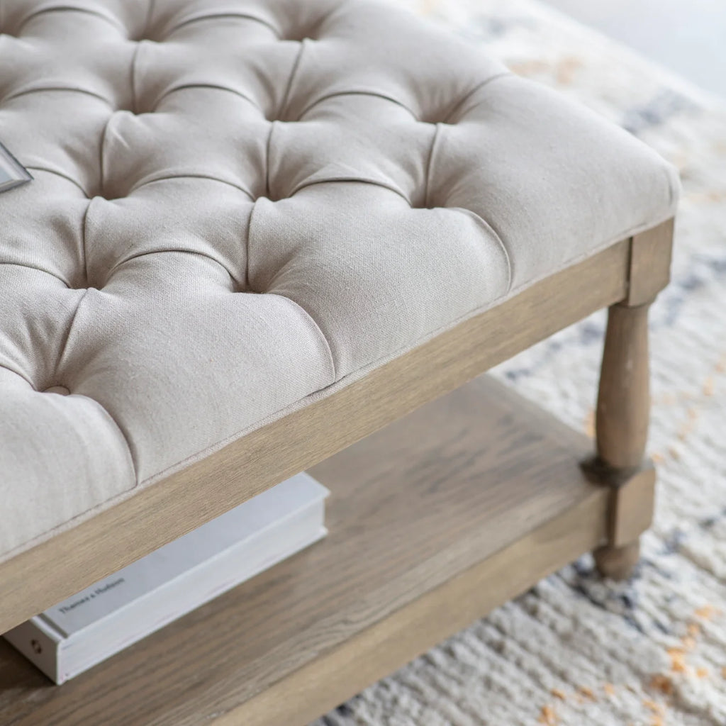 St James Buttoned Coffee Table 103cm