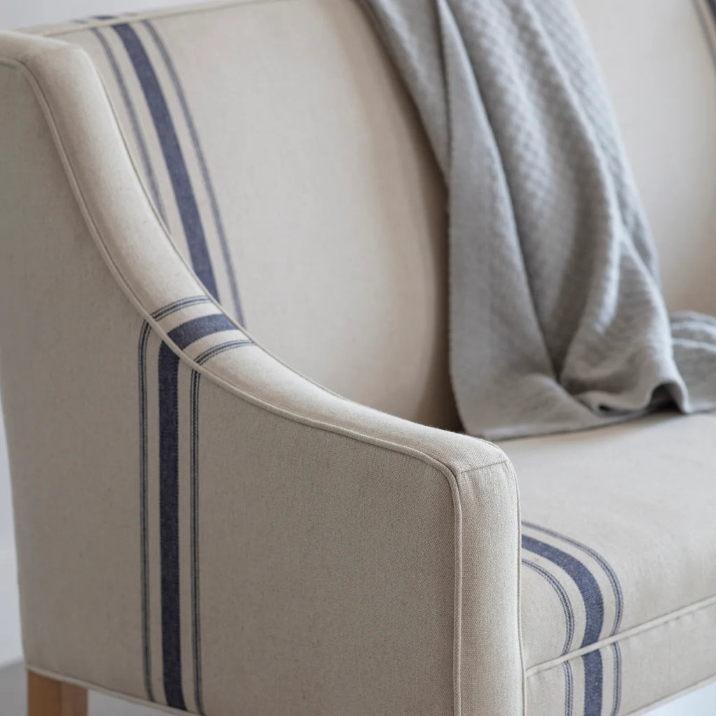 Monroe Blue Stripe Bench 140cm