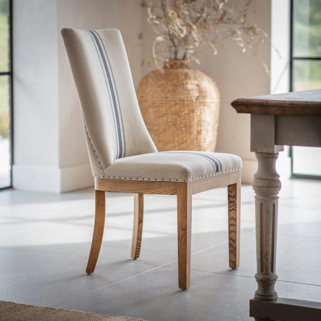 Monroe Blue Stripe Dining Chair | Annie Mo's