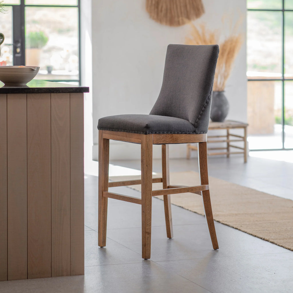 Sudbury Bar Stool - Dark Grey | Annie Mo's