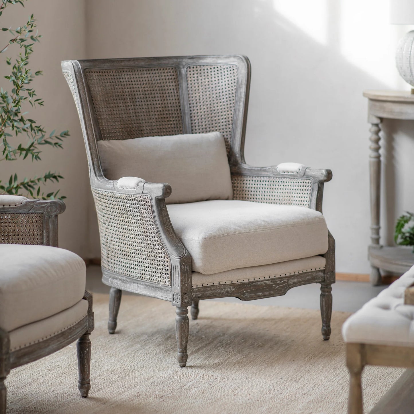 Barton Wingback Bergere Armchair | Annie Mo's