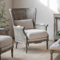 Barton Wingback Bergere Armchair | Annie Mo's