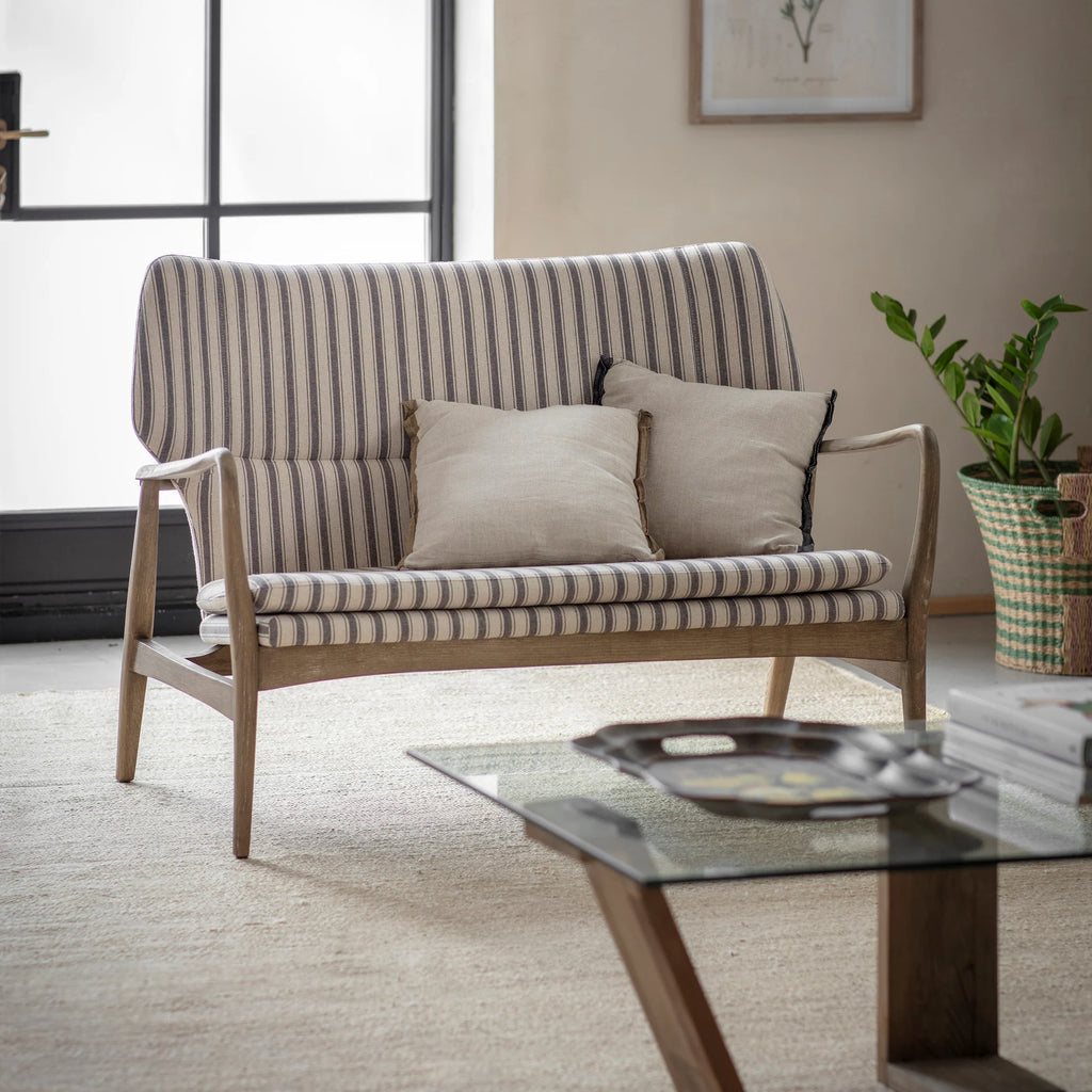 Soft Grey Striped Kirdford Deconstructed Armchair