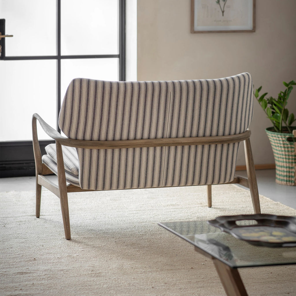 Soft Grey Striped Kirdford Deconstructed Armchair