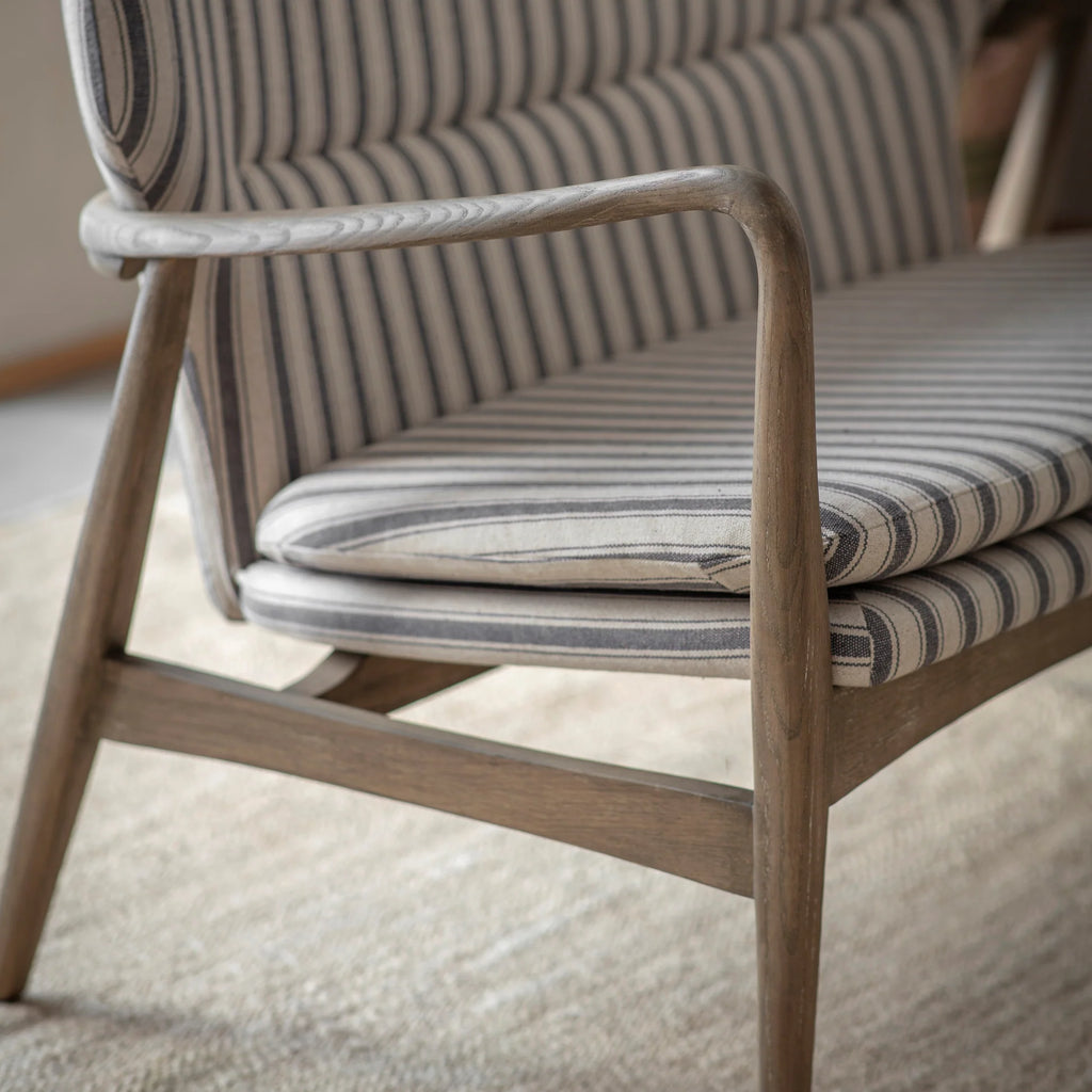 Soft Grey Striped Kirdford Deconstructed Armchair