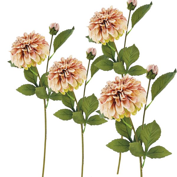 Dahlia Pink and Green Faux Stem 62cm | Annie Mo's