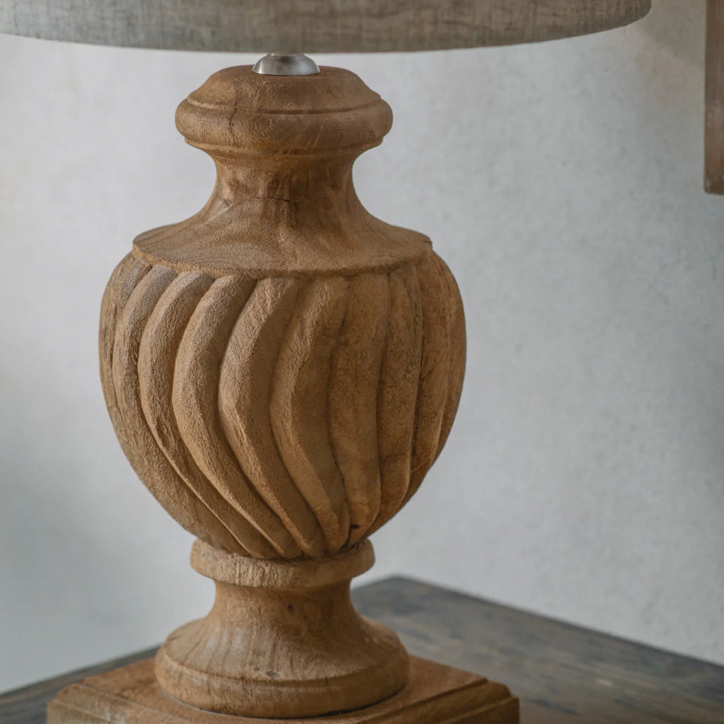 Dalhouise Wooden Rippled Table Lamp 41cm