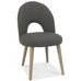 Dansk Scandi Oak Upholstered Chair Cold Steel Fabric - Pair
