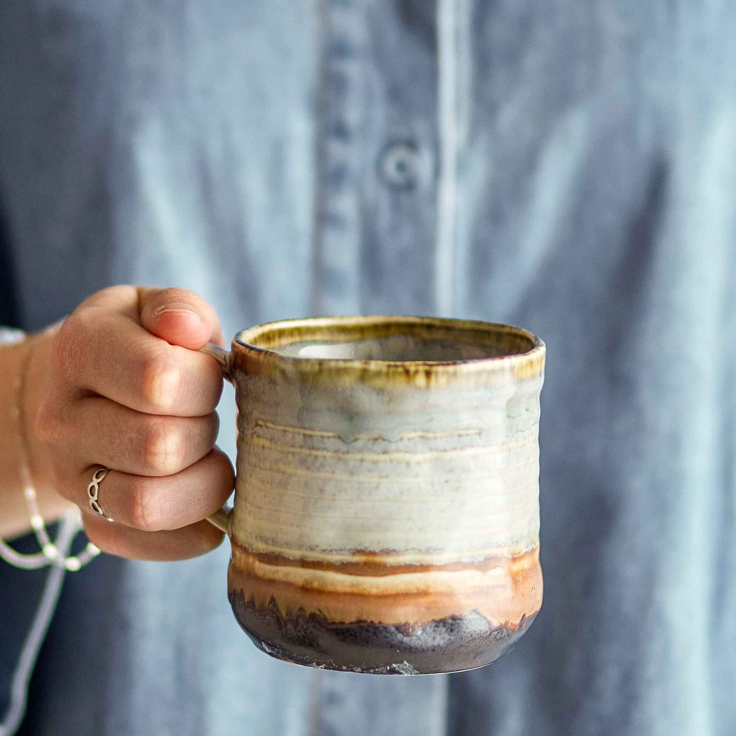Deana Mug, Multi Neutral, Stoneware | Annie Mo's