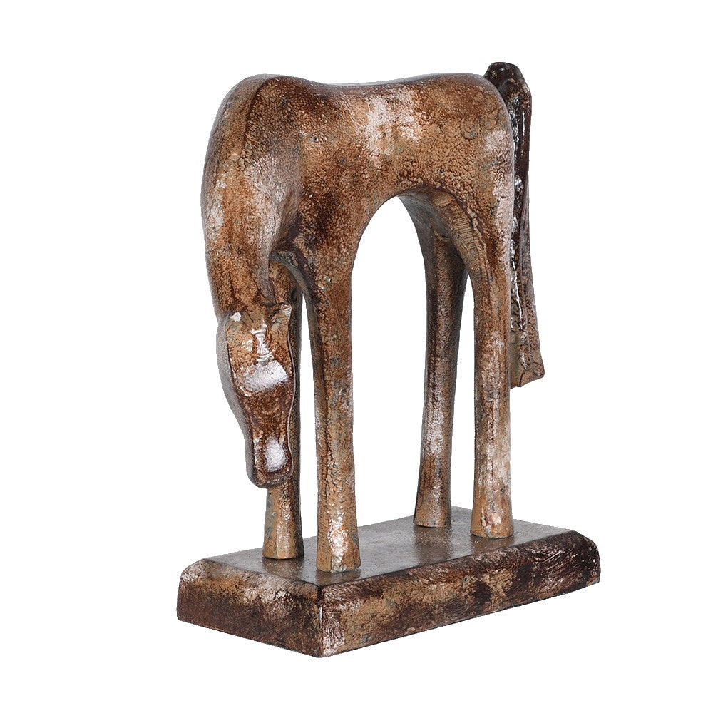 Distressed Metal Decorative Desert Bloom Horse 27cm | Annie Mo's-B