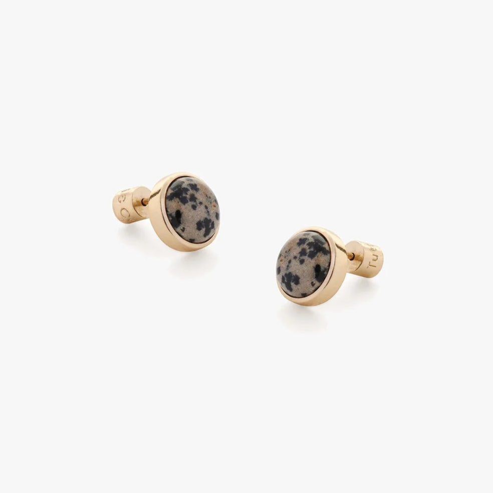 Jasper Stud Earrings Gold