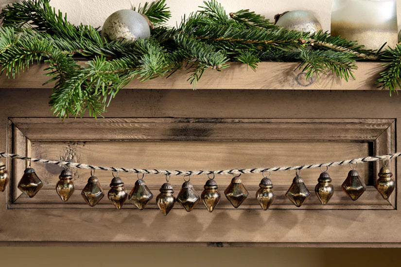 Ekiti Bauble Garland - Antique Gold 130cm-E