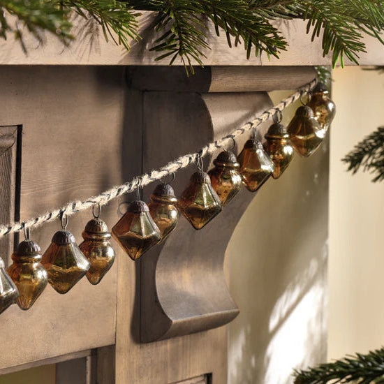 Ekiti Bauble Garland - Antique Gold 130cm | Annie Mo's B