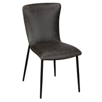 Ella Dark Grey PU Leather Dining Chair | Annie Mo's