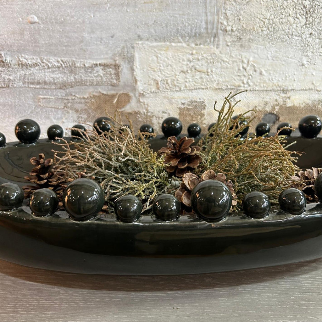 Emmerdale Large Decorative Black Oval Bobble Bowl 58cm B