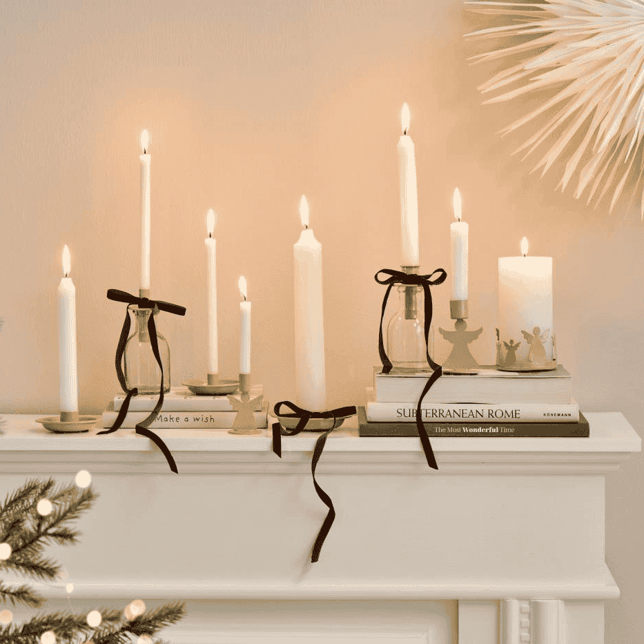 Enameled Candle Holder for Taper Candles - to put in a Bottle 2