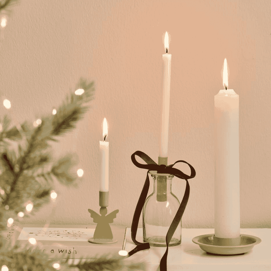Enameled Candle Holder for Taper Candles - to put in a Bottle 3