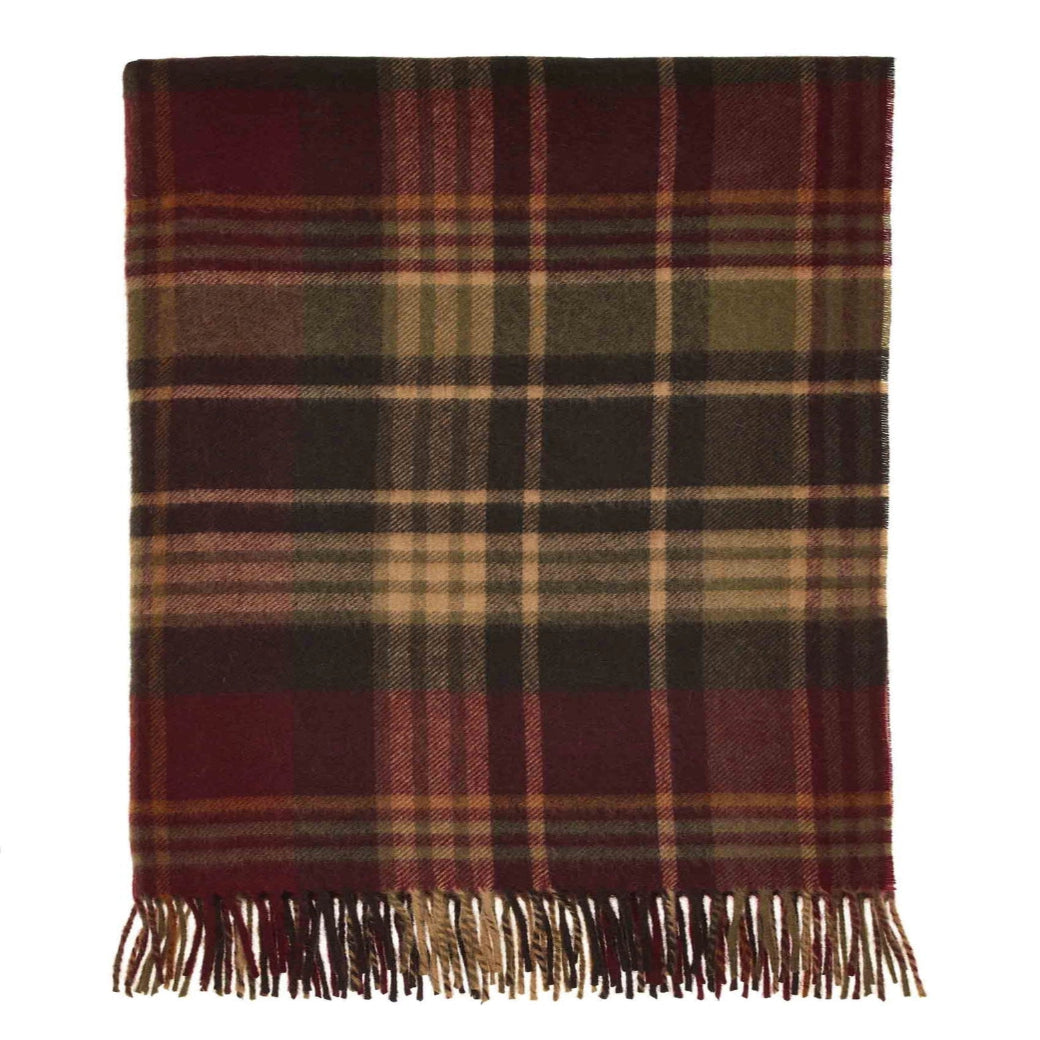 Estate Plaid Merino Throw - Burgundy