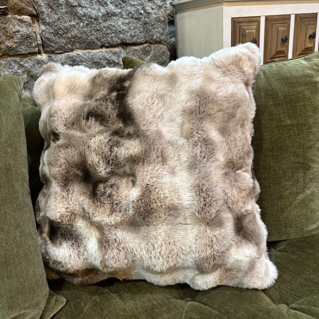 LUXURY NATURAL TEXTURED FAUX FUR CUSHION 50 X 50