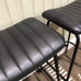 Pair of Iron and Black Leather Barstools - 77cm - CLEARANCE