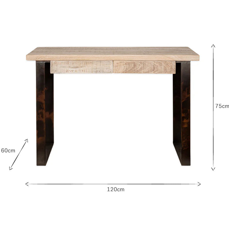 Fia Mango Wood Desk - Natural 120cm