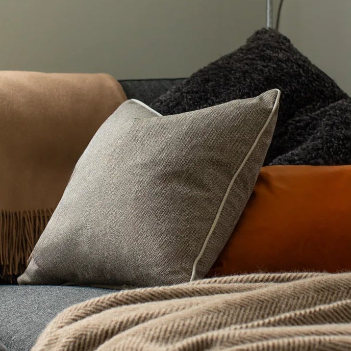 Jasper Square Cushion | Tweed | Heather 50cm x 50cm | Annie Mo's