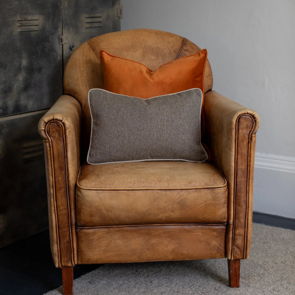 Bertie Small Oblong Cushion | Tweed | Heather 30 X 45cm | Annie Mo's