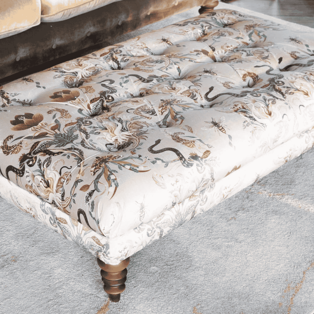 Felicity Footstool | Patterned Fabrics-B